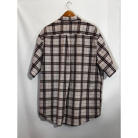 Carhartt Brown Plaid Short Sleeve 2XL Tall Pre-Owned in good condition - Picture 2 of 10